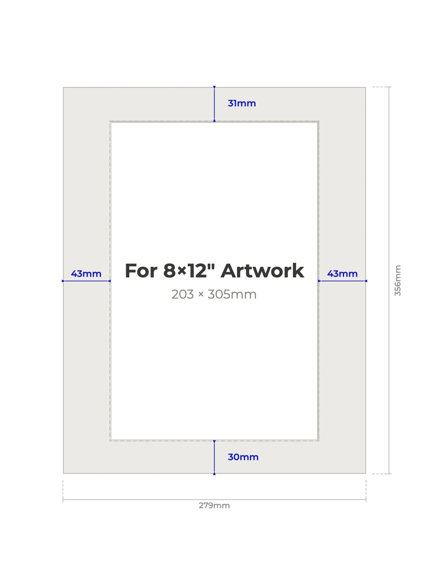 11×14" Picture Mount for 8×12" Artwork - Image 2