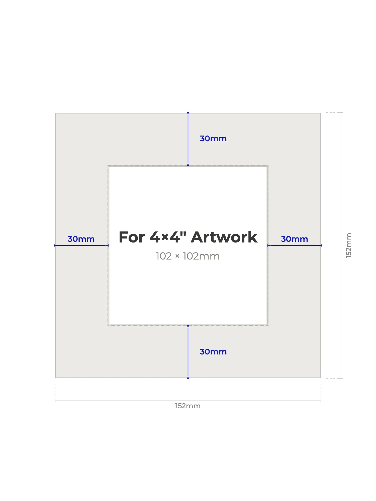 152 × 152 mm Picture Mount for 102 × 102 mm Artwork - Image 2