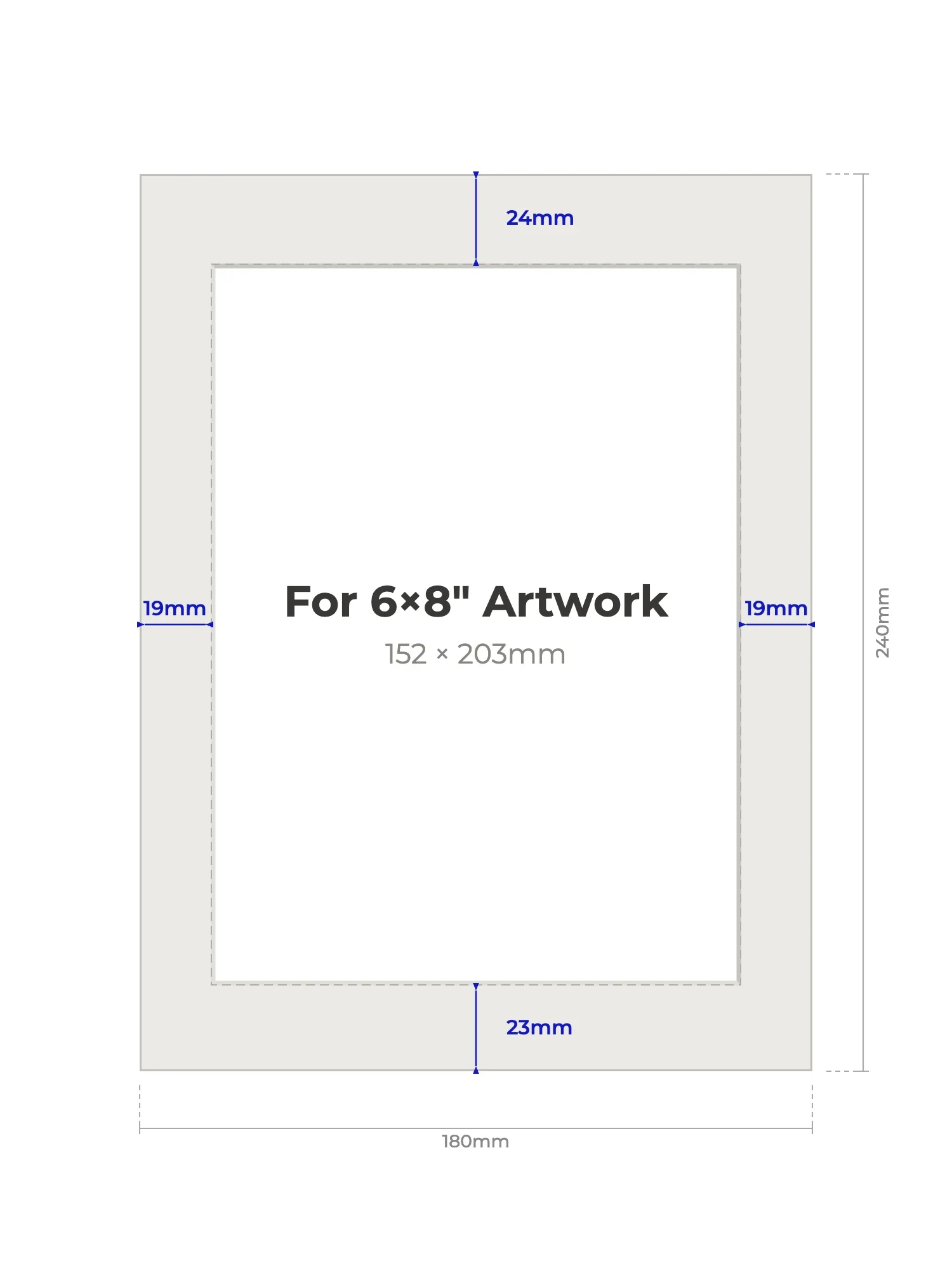 18×24cm Picture Mount for 6×8" Artwork - Image 2