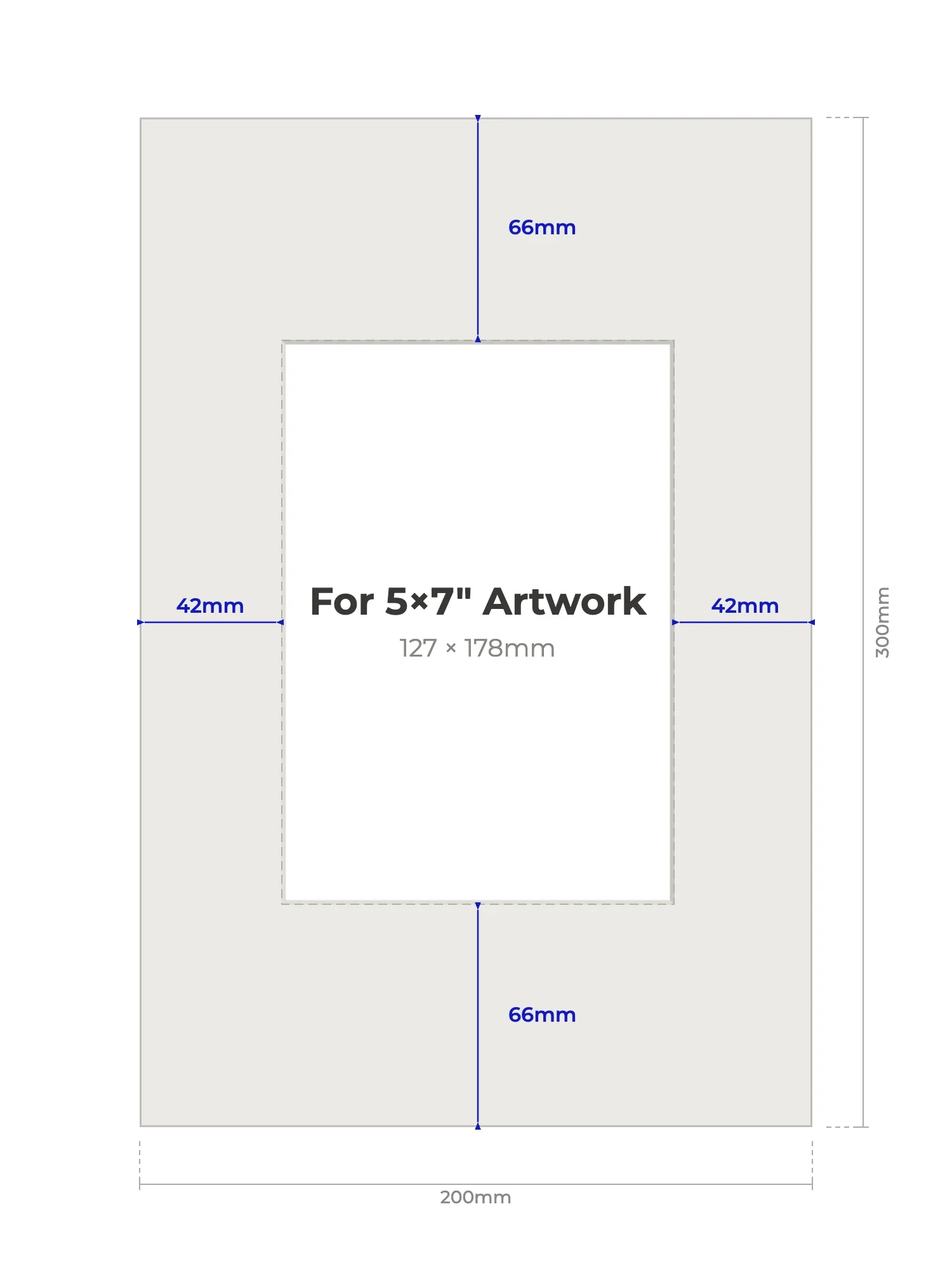 20×30cm Picture Mount for 5×7" Artwork - Image 2