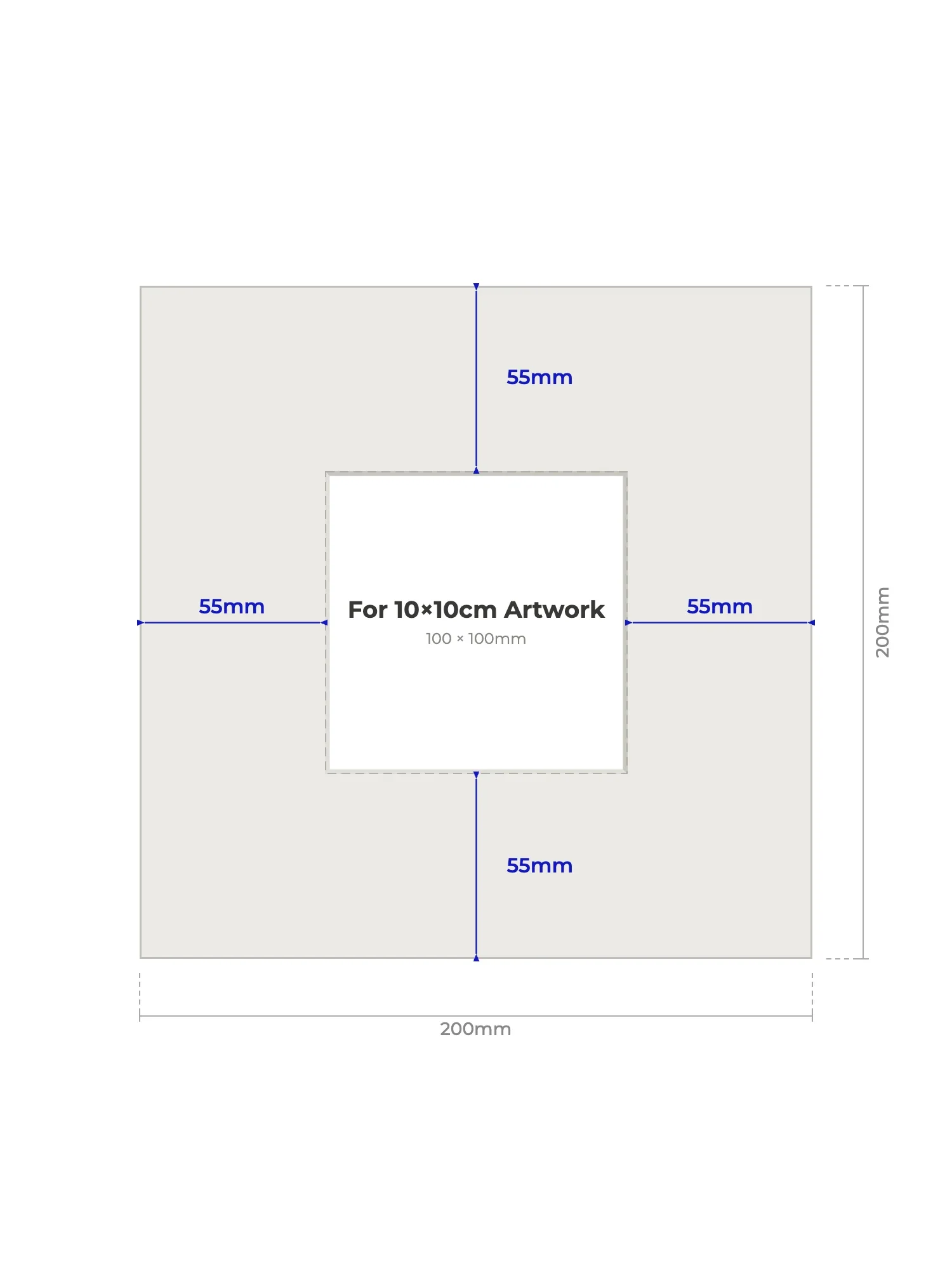 200 × 200 mm Picture Mount for 100 × 100 mm Artwork - Image 2