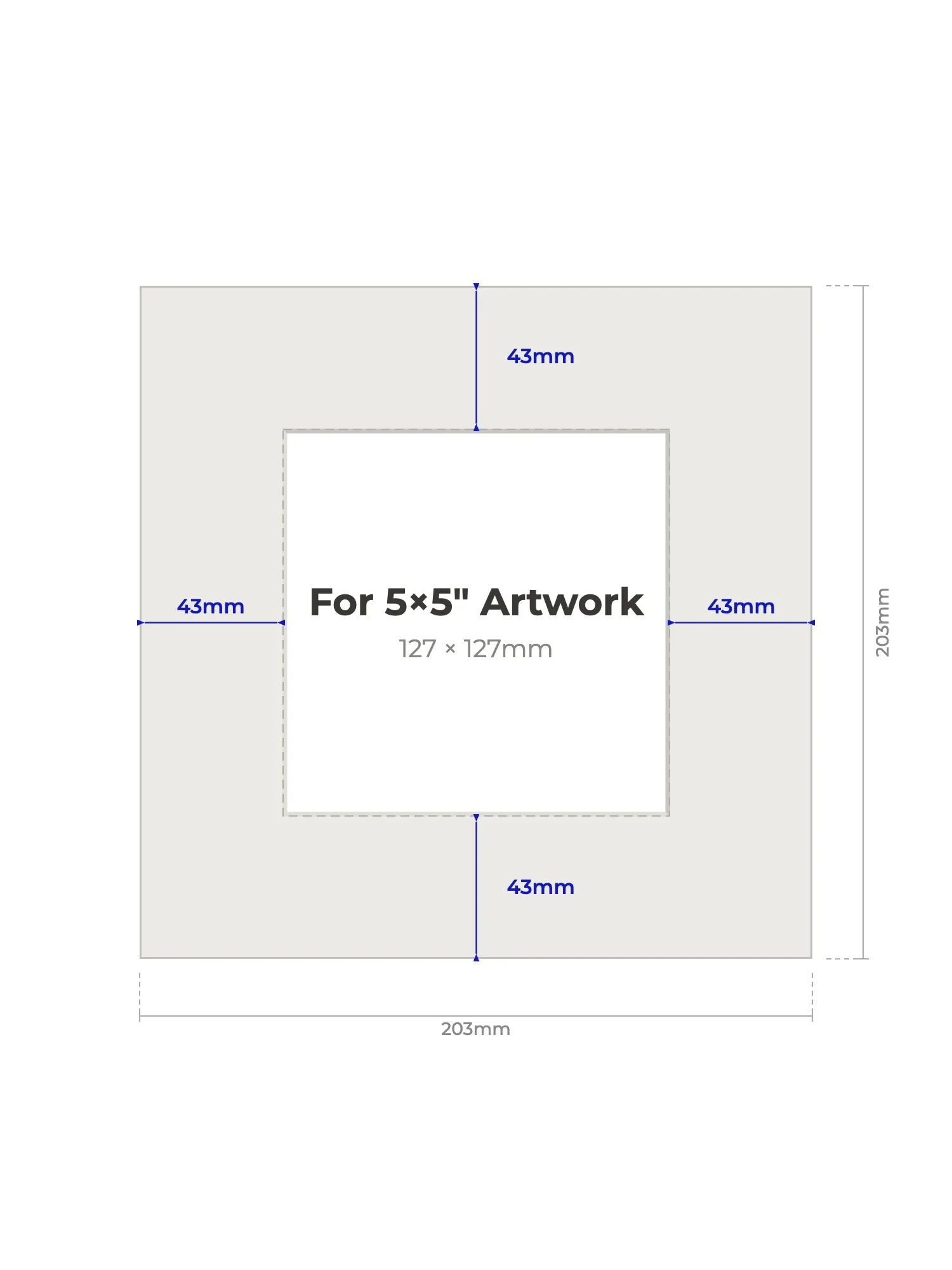 203 × 203 mm Picture Mount for 127 × 127 mm Artwork - Image 2