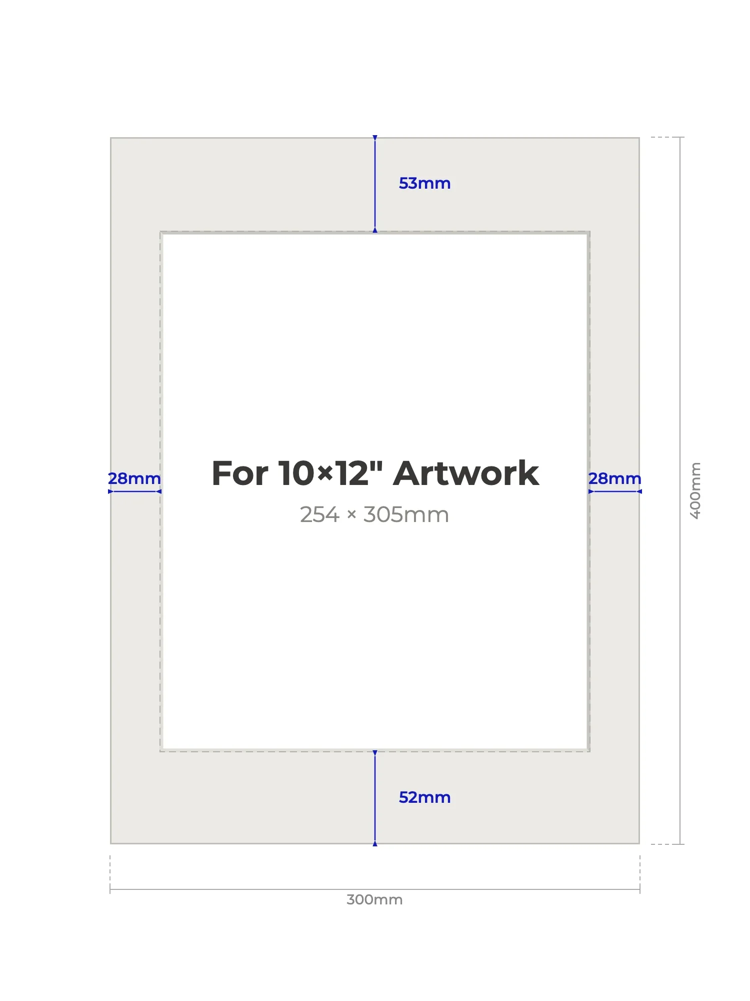 30×40cm Picture Mount for 10×12" Artwork - Image 2