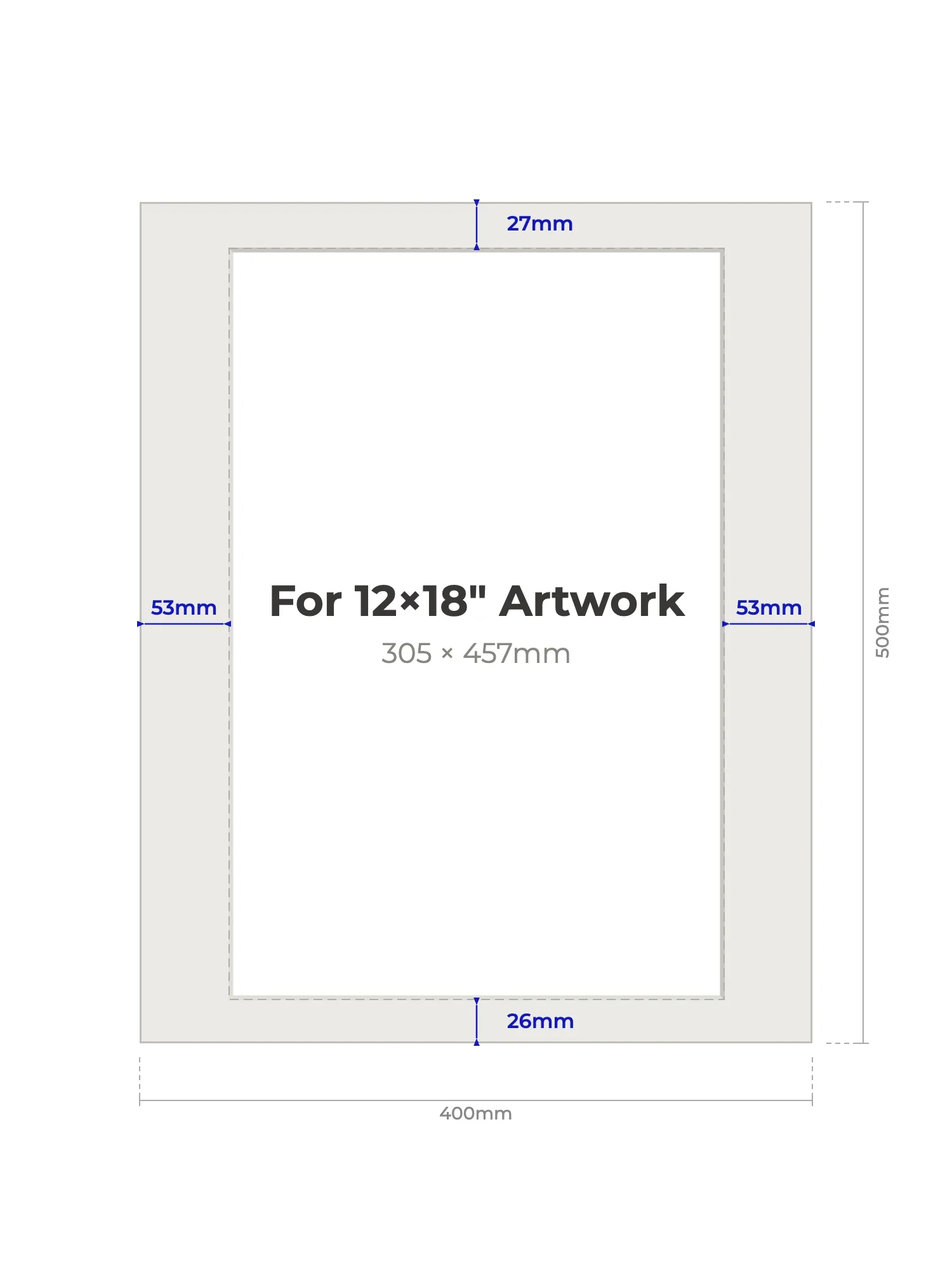 40×50cm Picture Mount for 12×18" Artwork - Image 2