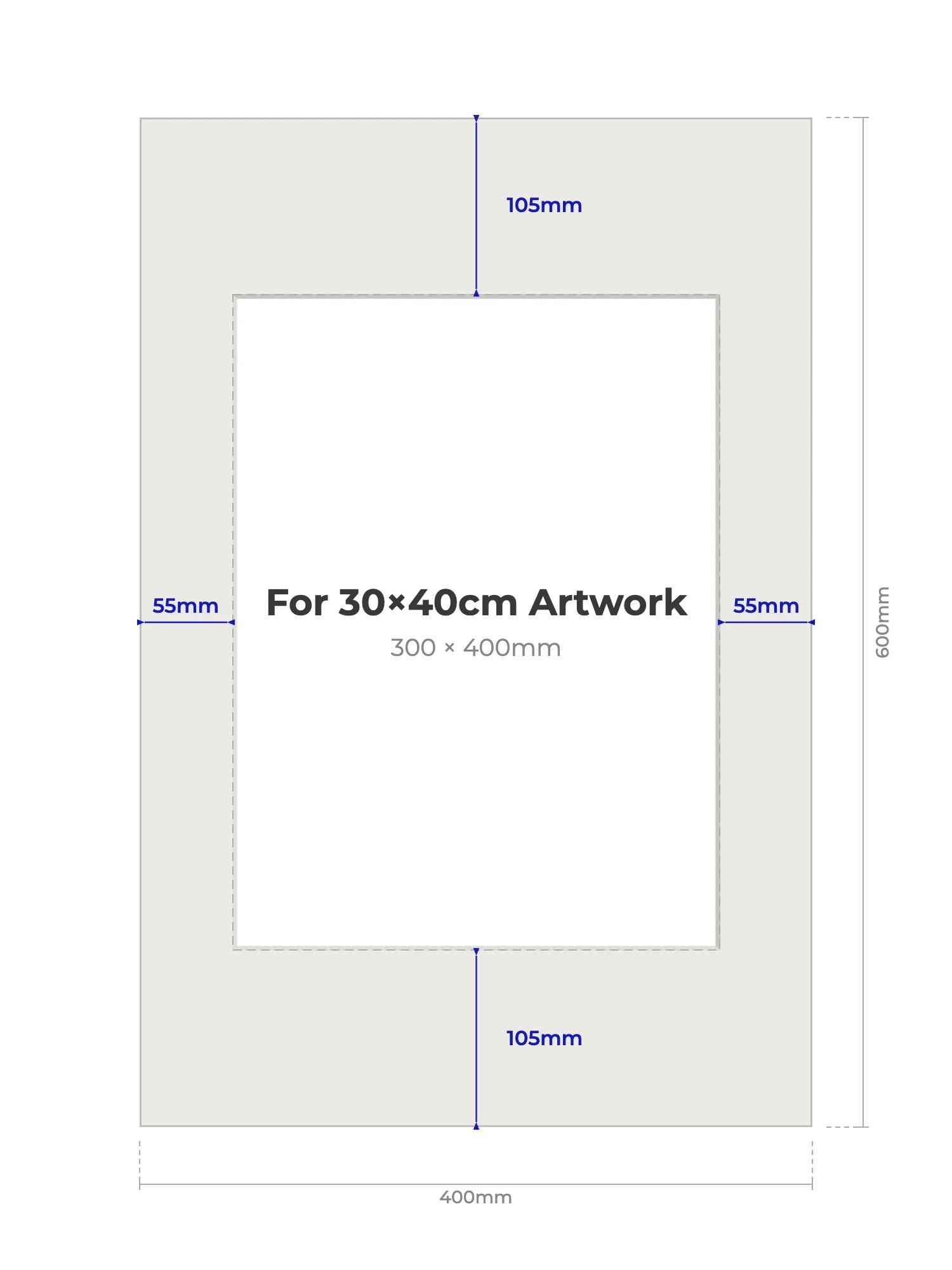 40×60cm Picture Mount for 30×40cm Artwork - Image 2