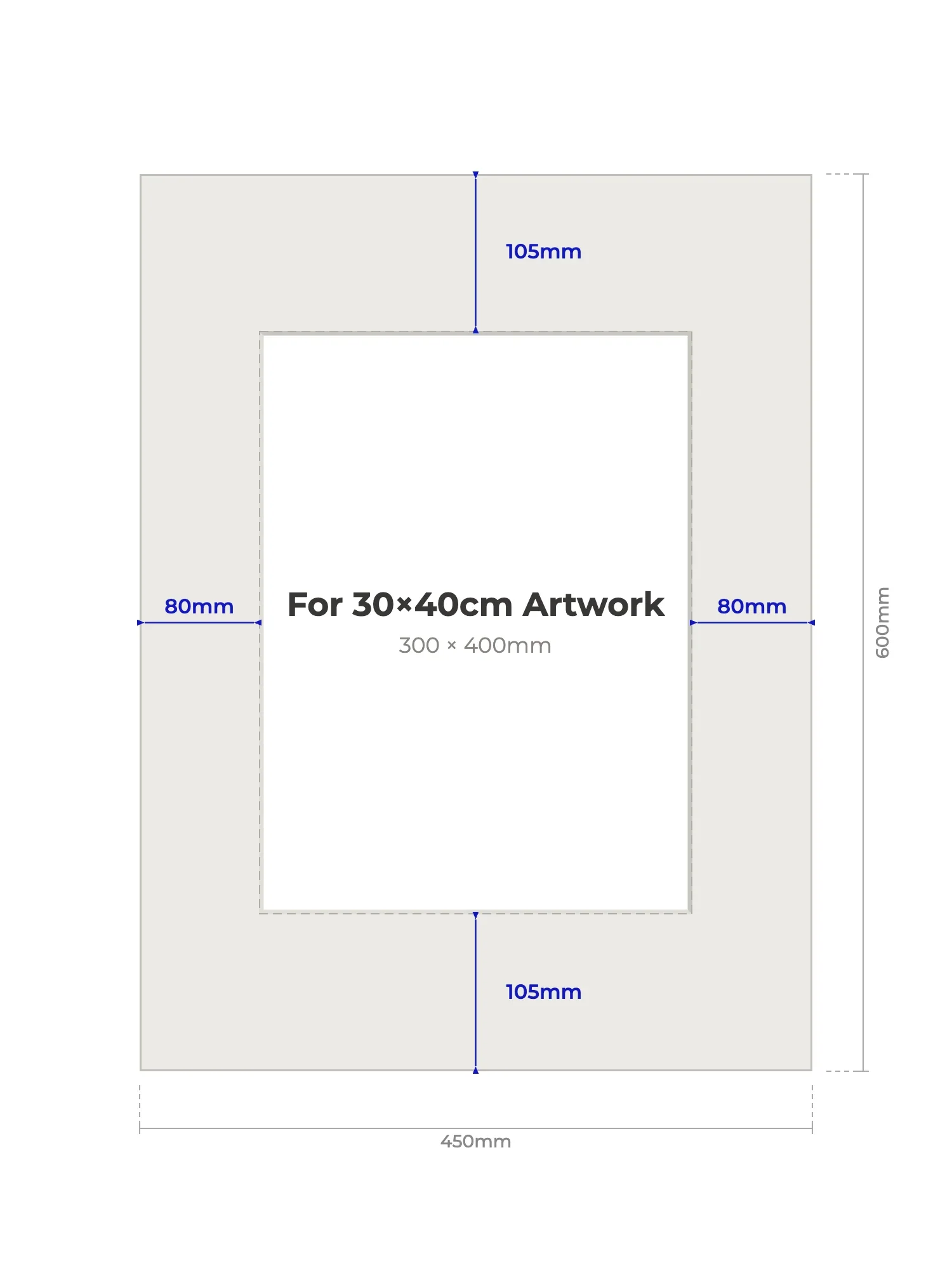 45×60cm Picture Mount for 30×40cm Artwork - Image 2