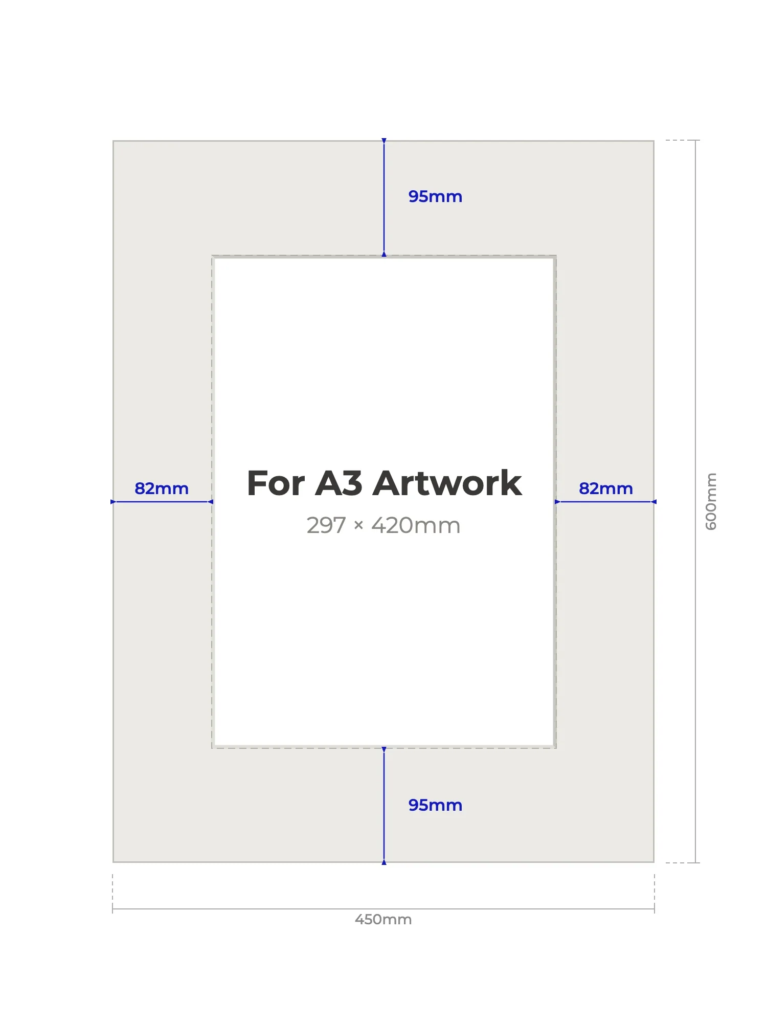 45×60cm Picture Mount for A3 Artwork - Image 2