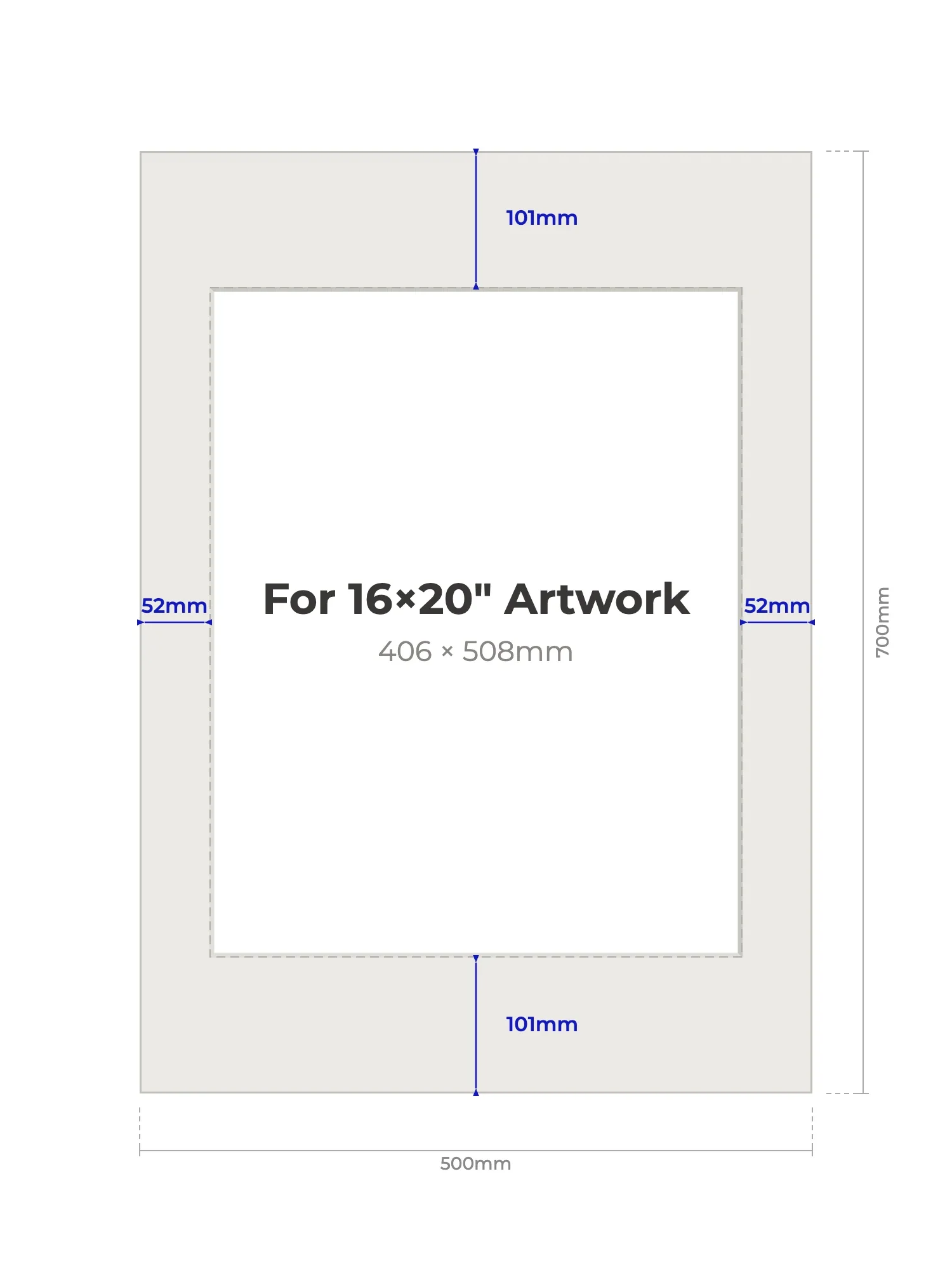 50×70cm Picture Mount for 16×20" Artwork - Image 2