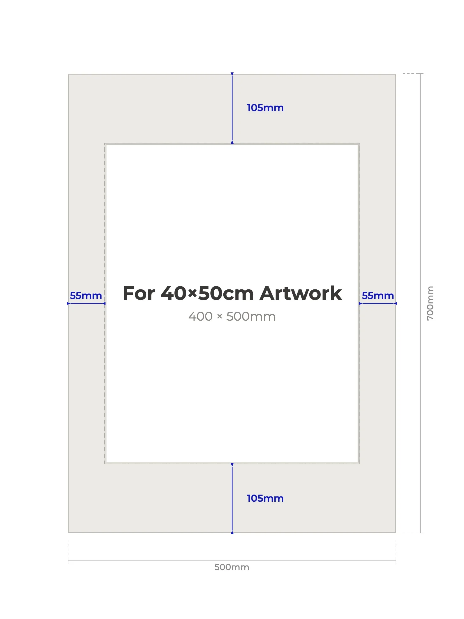 50×70cm Picture Mount for 40×50cm Artwork - Image 2