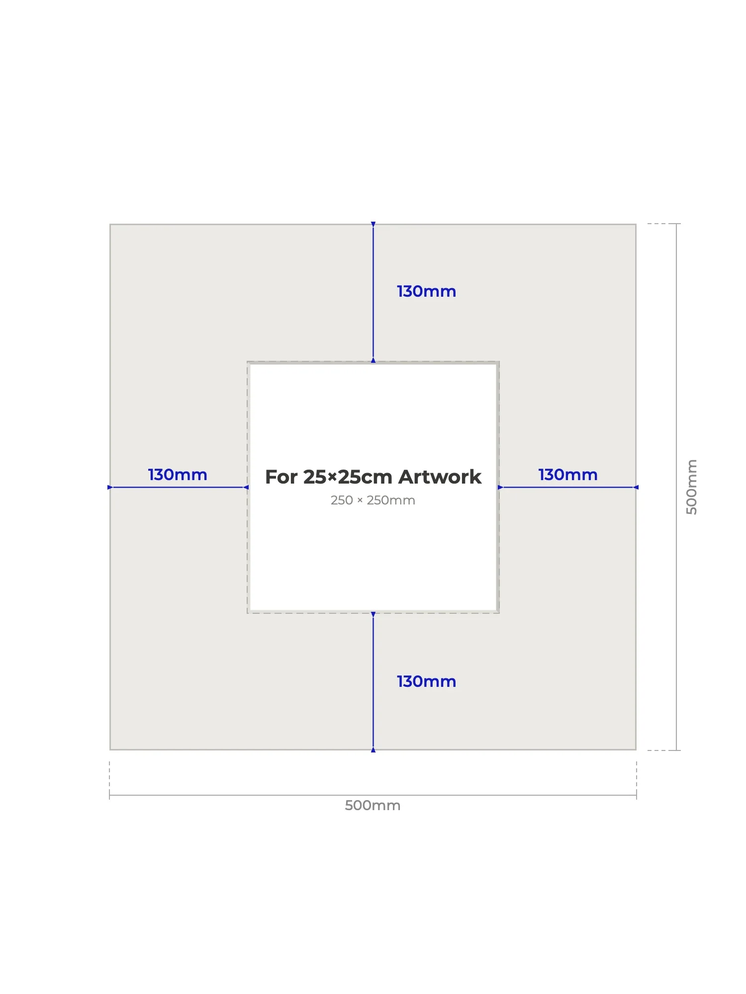 500 × 500 mm Picture Mount for 250 × 250 mm Artwork - Image 2