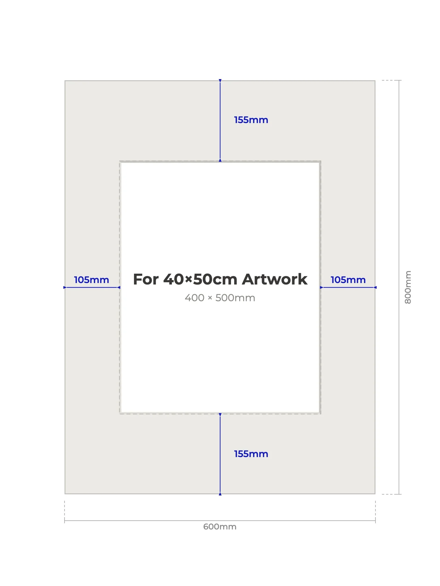 60×80cm Picture Mount for 40×50cm Artwork - Image 2