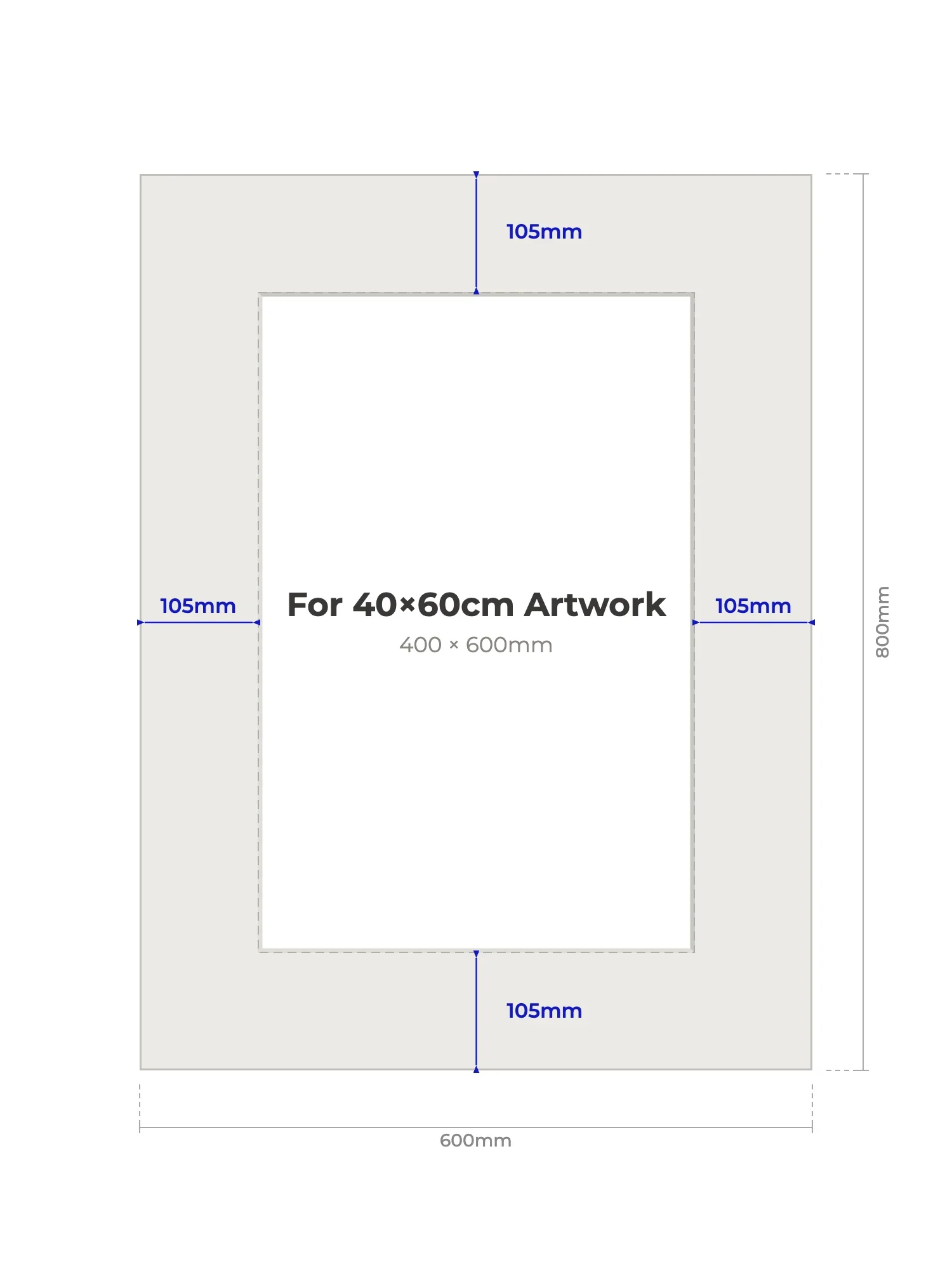 60×80cm Picture Mount for 40×60cm Artwork - Image 2