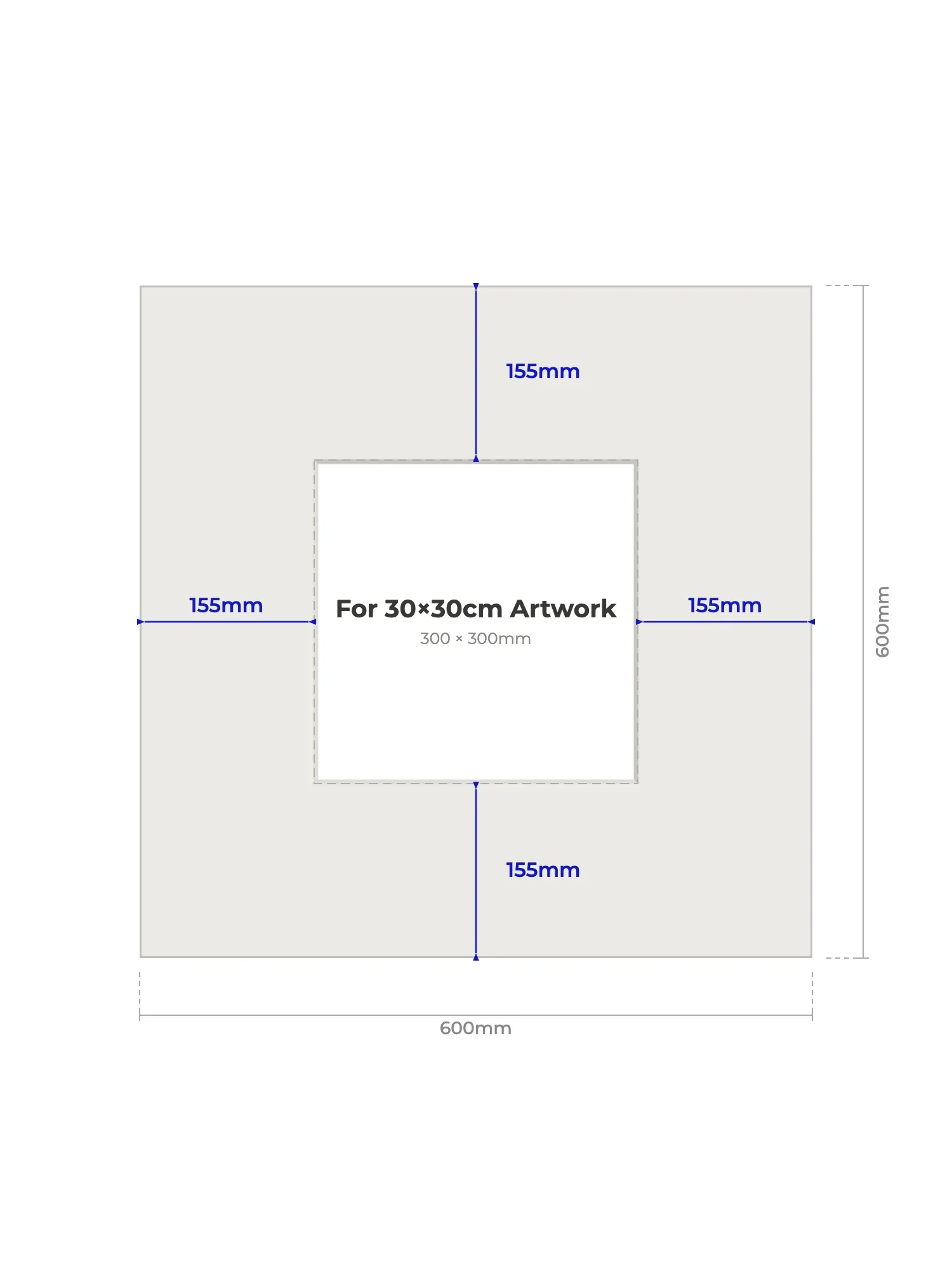 600 × 600 mm Picture Mount for 300 × 300 mm Artwork - Image 2