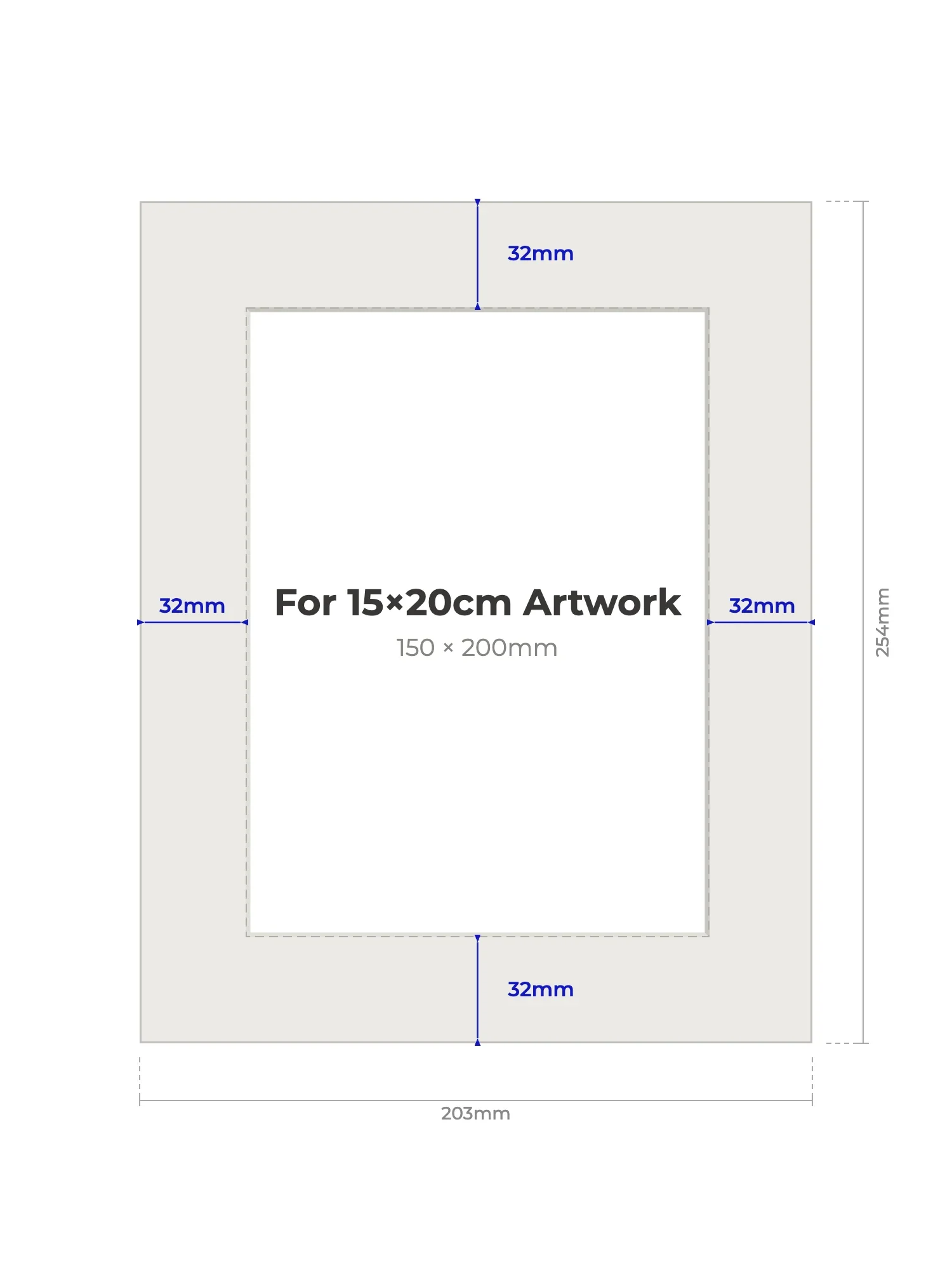 8×10" Picture Mount for 15×20cm Artwork - Image 2