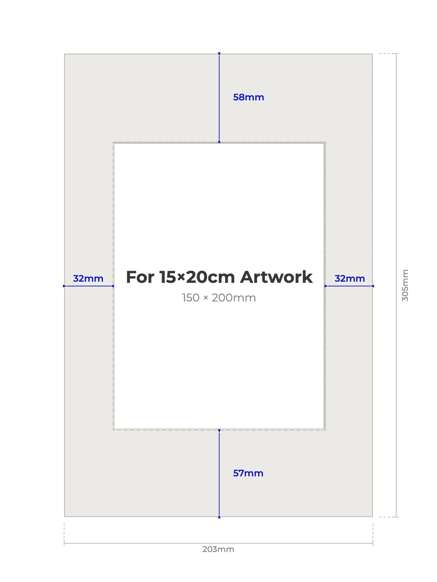 8×12" Picture Mount for 15×20cm Artwork - Image 2